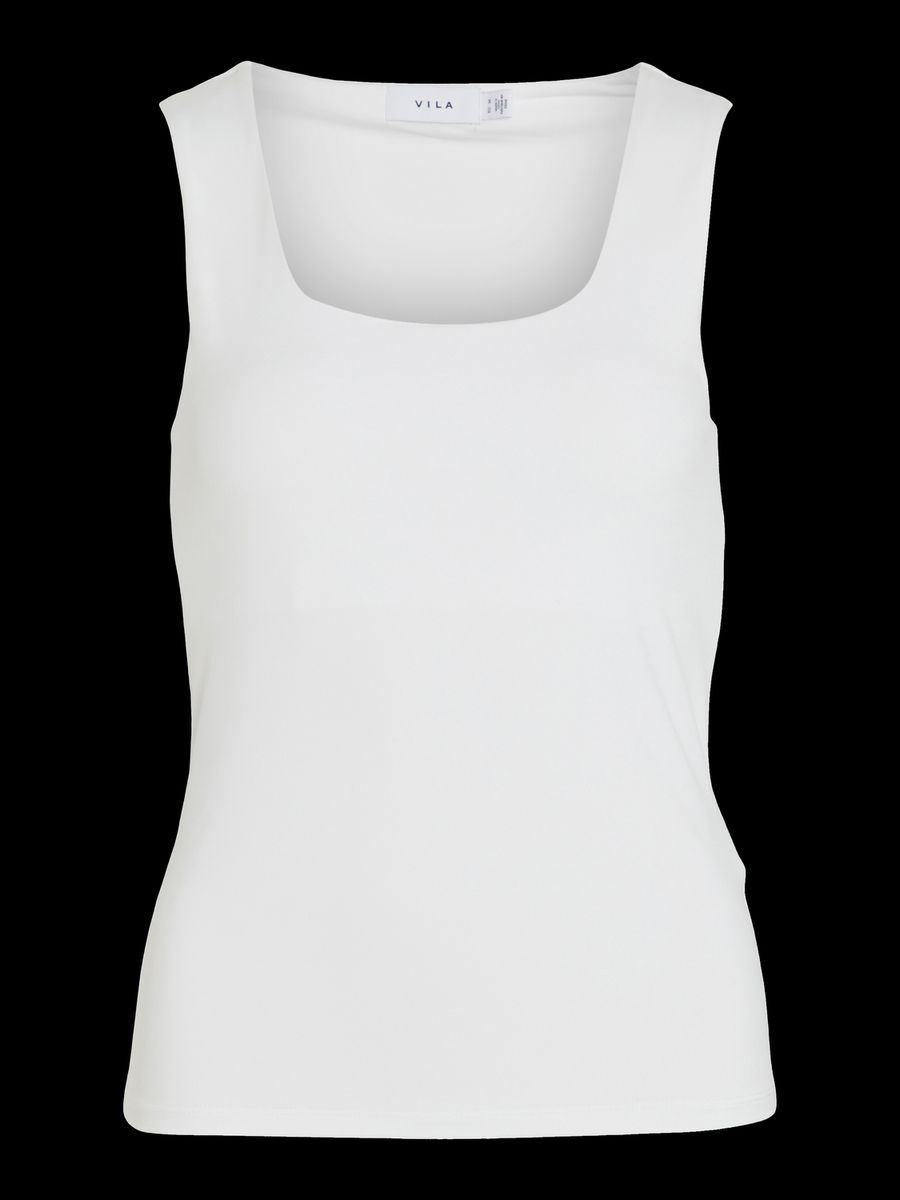 VIKENZA U-NECK S/L TANK TOP OPTICAL SNOW
