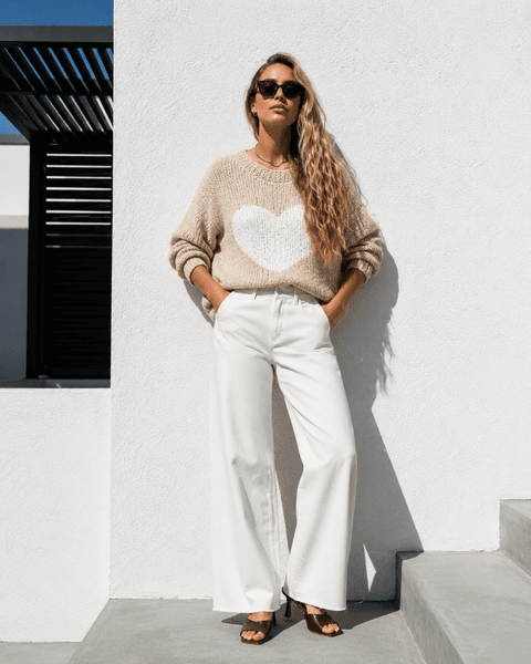 Hovedbilde MAGLIE HEART SWEATER BEIGE