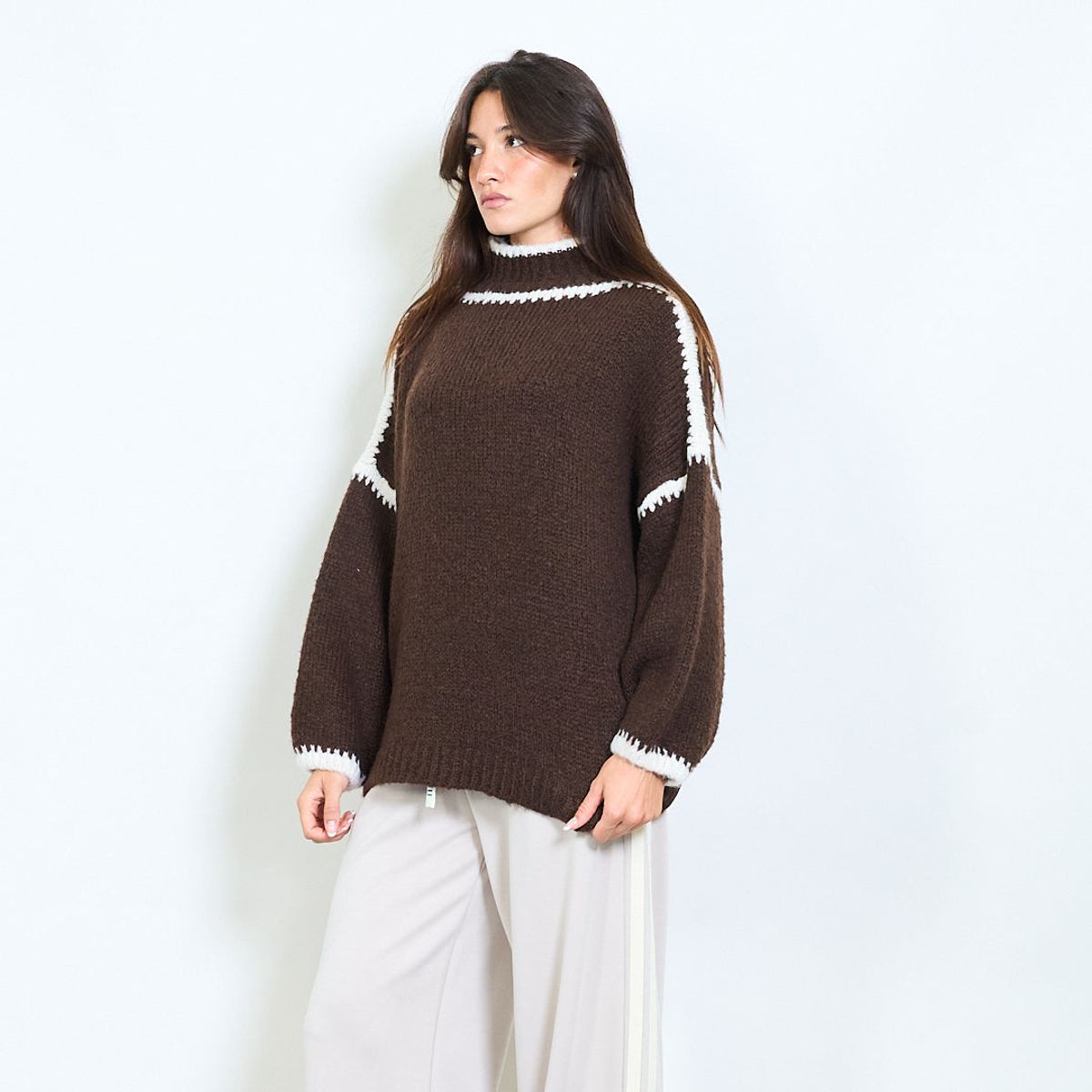 SOFIA KNIT SWEATER BROWN