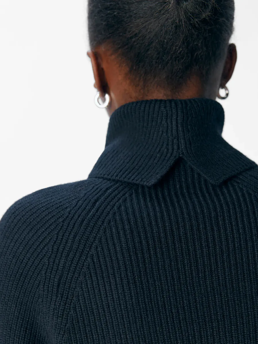 OBJVIOLA LS LO ROLLNECK KNIT BLACK