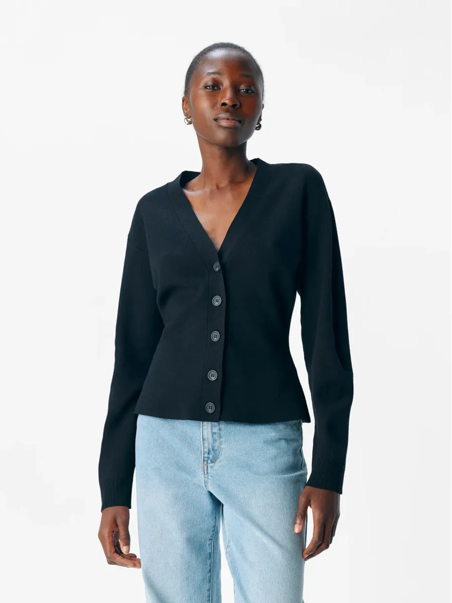 OBJREYNARD LS SLI CARDIGAN BLACK