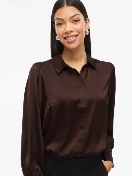 Hovedbilde VIENNA RAVENNA L/S BALLOON SHIRT COFFE BEAN