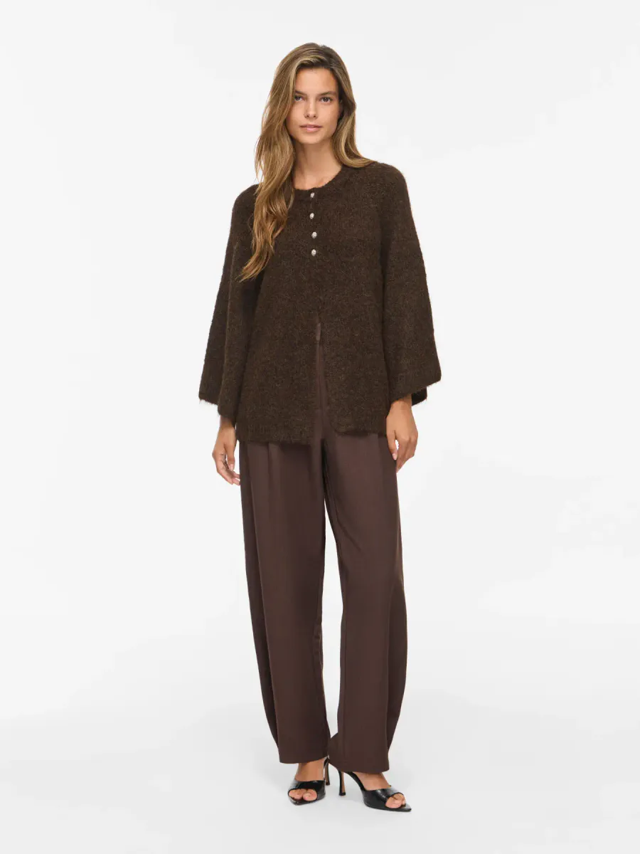 VIBOWS 3/4 KNIT CARDIGAN COFFE BEAN