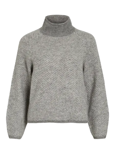 Hovedbilde VILORY HIGH NECK L/S KNIT TOP NEW MEDIUM GREY ...