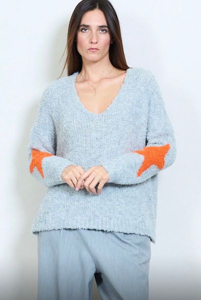 Hovedbilde OLIVIA STAR KNIT V-NECK GREY