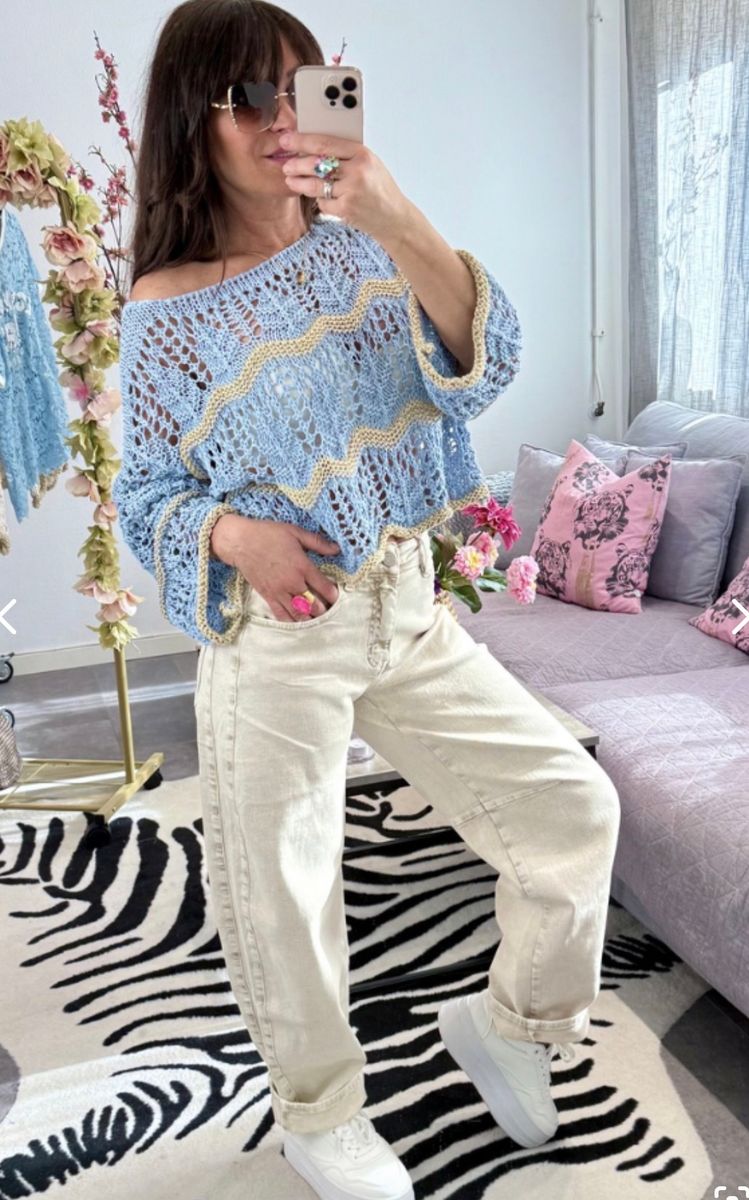 DARLING STRIKKA TOPP BLÅ