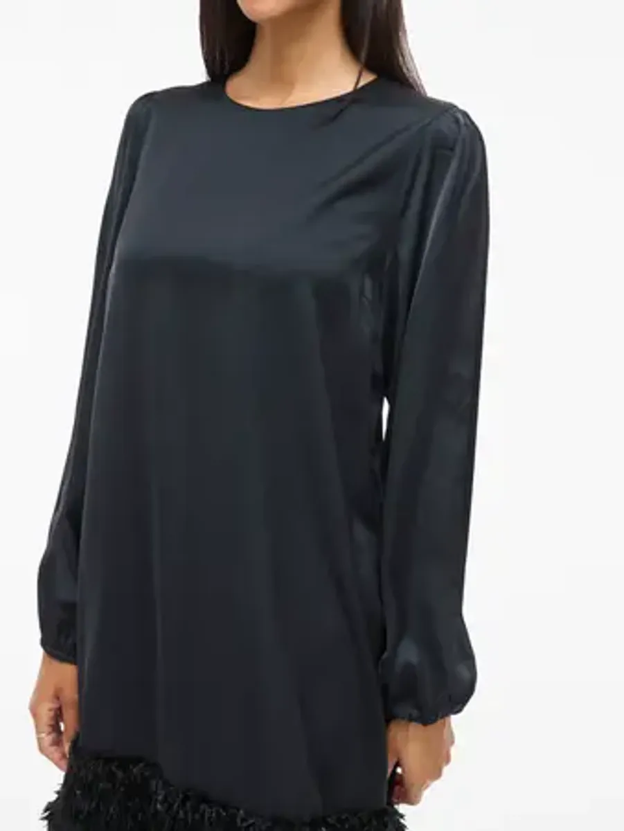 VIVEER O-NECK L/S SHORT DRESS/DC/R