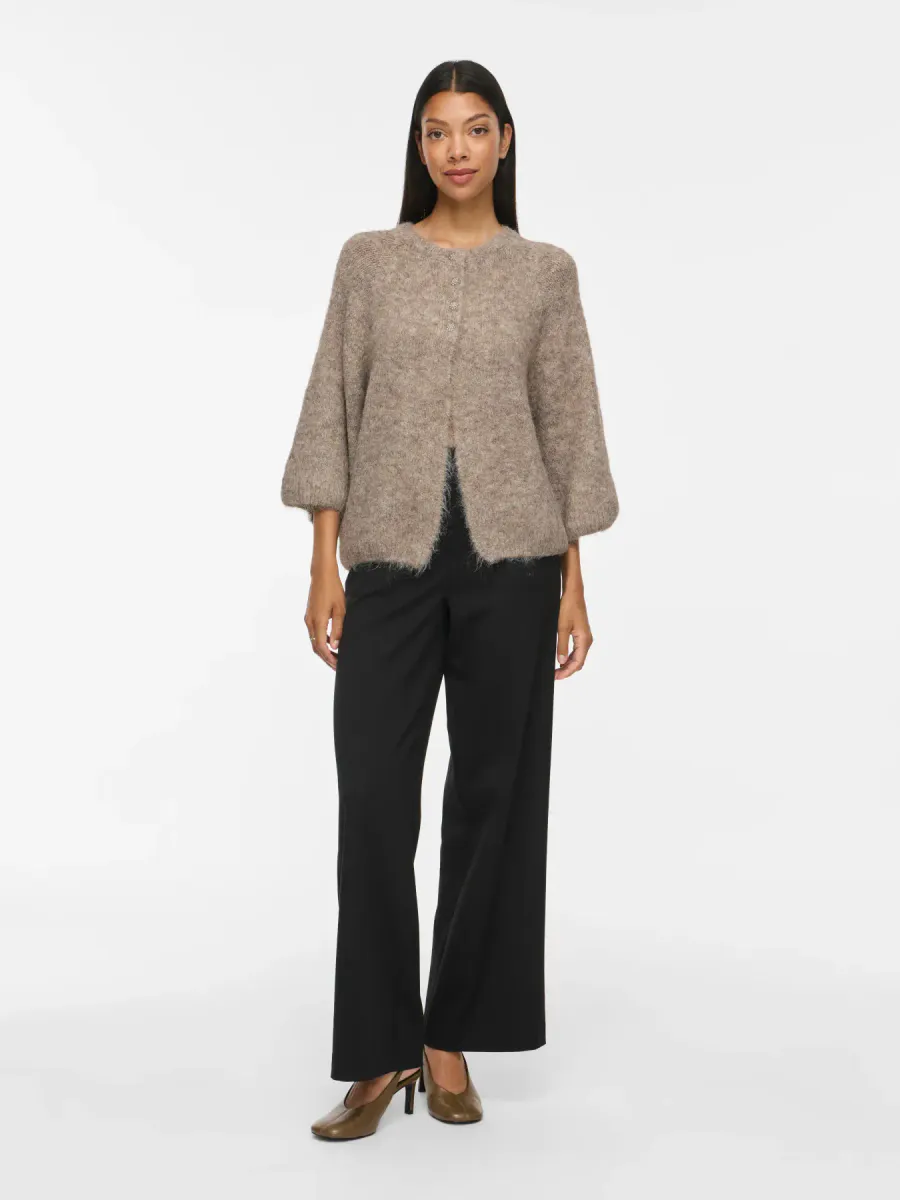 VIBOWS 3/4 KNIT CARDIGAN NATURAL MELANGE