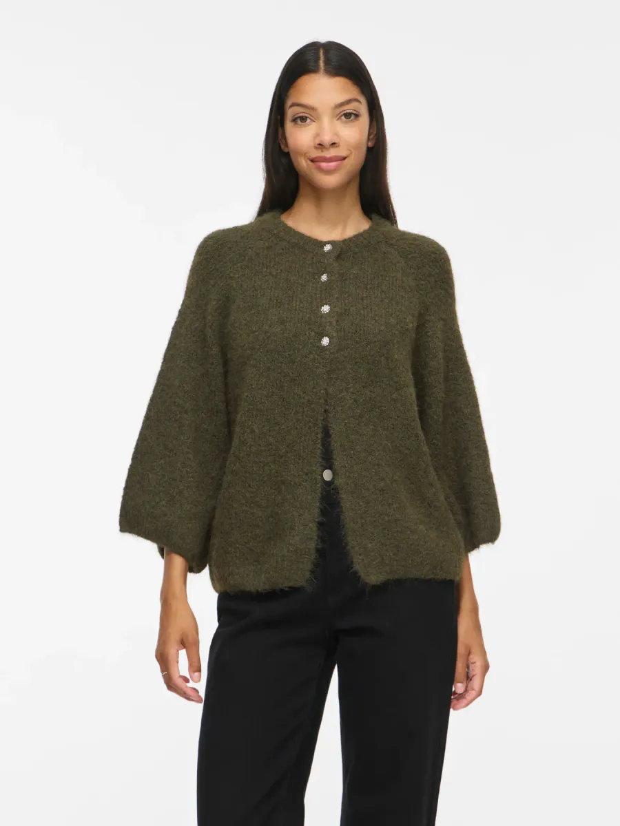 VIBOWS 3/4 KNIT CARDIGAN FOREST NIGHT