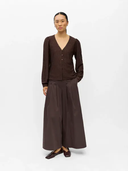 Hovedbilde OBJLAILA L/S V-NECK TOP SEAL BROWN