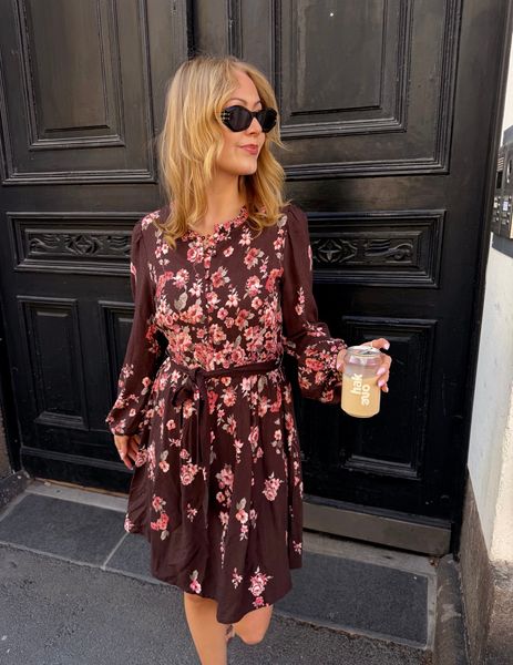 Hovedbilde VIELMA O-NECK L/S SHORT DRESS/LN COFFE BEAN ...