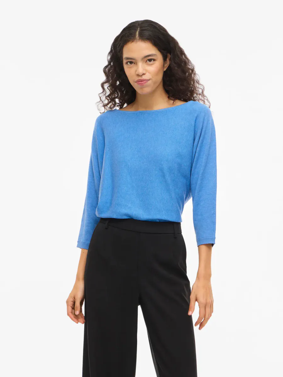 VIMALU BOATNECK 3/4 SLEEVE KNIT TOP