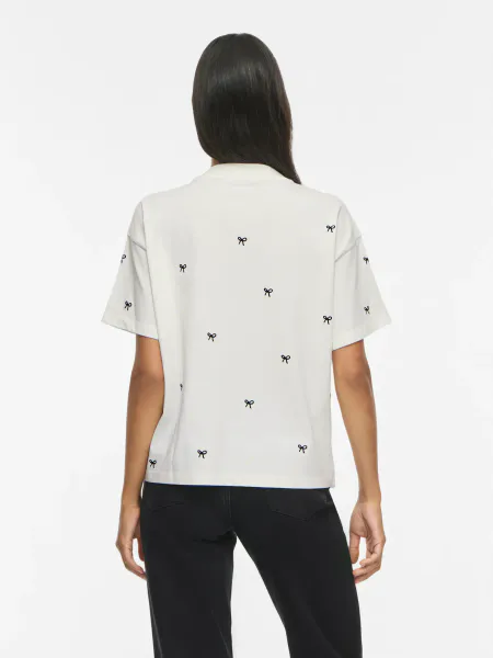Hovedbilde VIMONIE BOW O-NECK S/S T-SHIRT/RNS SNOW WHITE