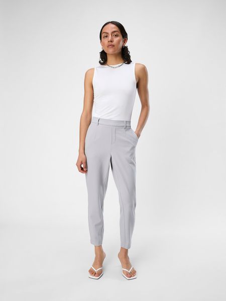 Bilde av OBJLISA SLIM PANT LIGHT GREY MELANGE