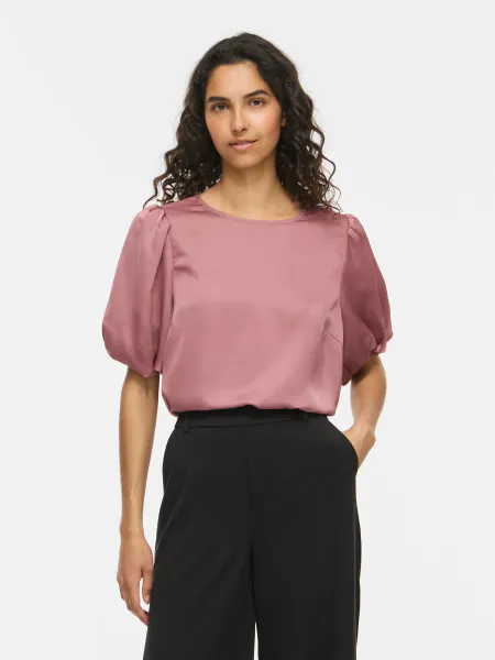 Hovedbilde VIELLETTE 2/4 SATIN PUFF TOP  NOSTALGIE ROSE