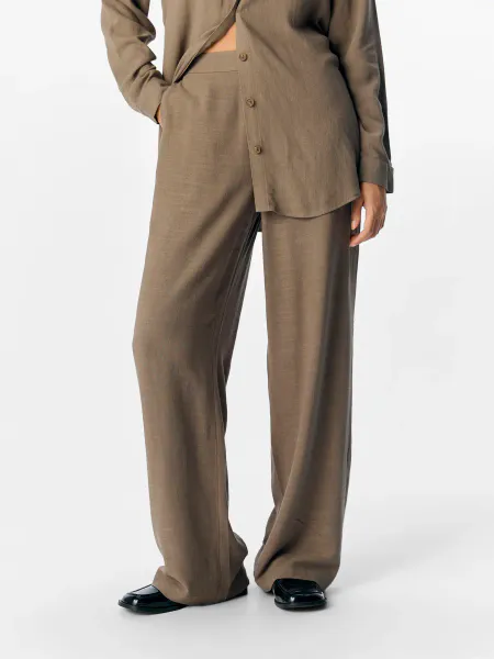 Bilde av OBJSANNE ALINE WIDE PANT MOREL