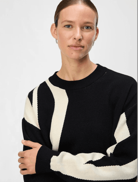 Bilde av OBJRAY LO L/S KNIT PULLOVER AOP 