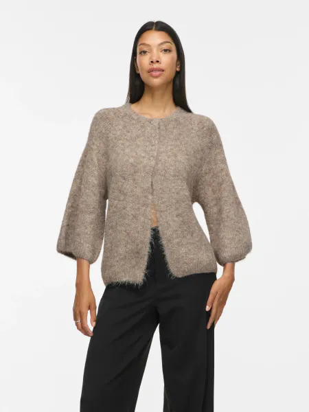 Hovedbilde VIBOWS 3/4 KNIT CARDIGAN NATURAL MELANGE