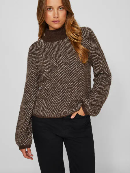 Hovedbilde VILORY HIGH NECK L/S KNIT TOP NEW COFFE BEAN ...
