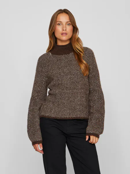 Hovedbilde VILORY HIGH NECK L/S KNIT TOP NEW COFFE BEAN ...